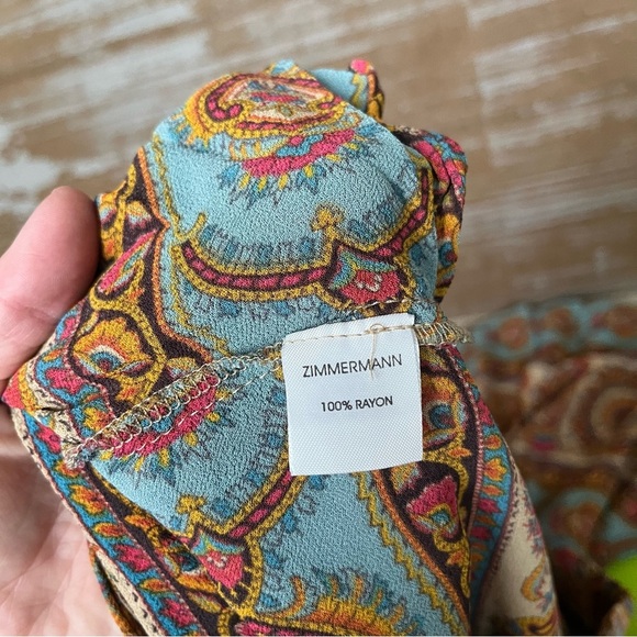 Zimmerman Relaxed Fit High Rise Straight Leg Pants Boho Preppy Western Womens S - Picture 7 of 7